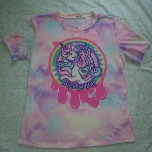 Custom print galaxy unicorn shirt
